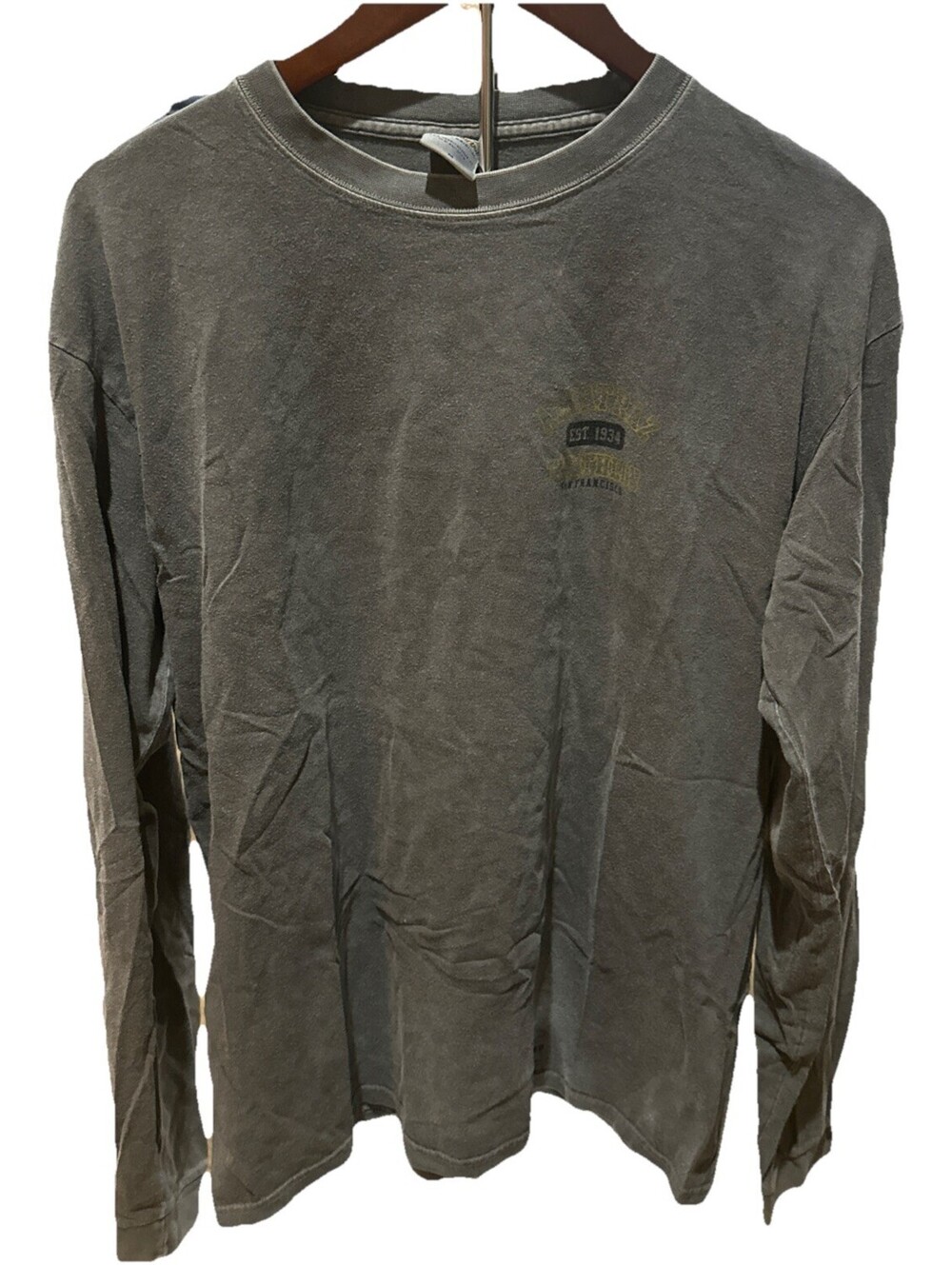 Vintage Crazy Shirt Hawaii Alcatraz Triathlon Long Sleeve Shirt Size Medium Gray